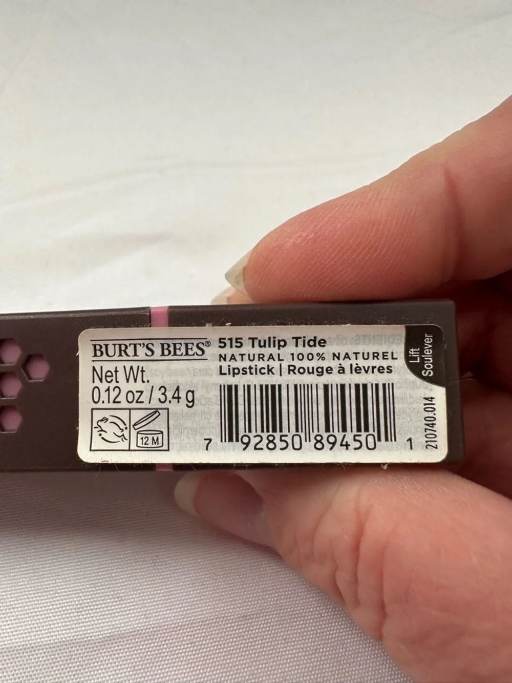 Burt's Bees Satin Lipstick #515 Tulip Tide 3.4g New